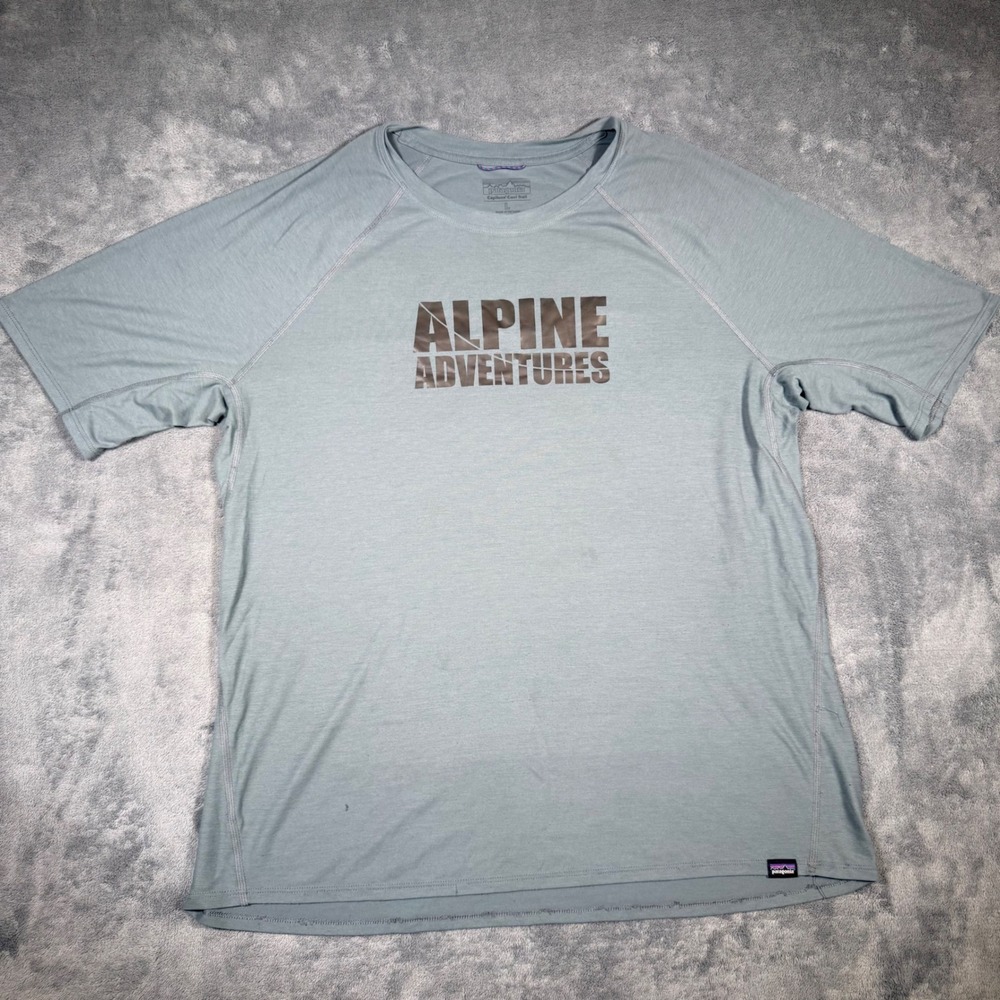 Lot of 2 Patagonia Capilene Cool Trail Mens L Alpine Adventures Blue Gray Shirts - Picture 4 of 16